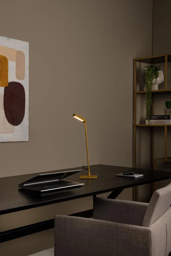 Lucide LAVALE - Lampe de bureau - LED Dim. - 1x3W 2700K - Jaune Ocre - ambiance 1